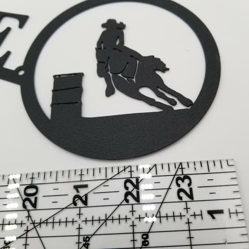 Female Cowgirl Barrel Racing Welcome Sign Metal Lodge Cabin Horse - Thumbnail 3