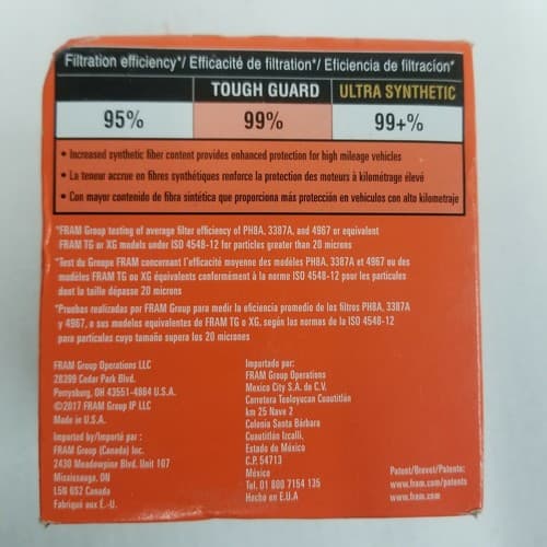Fram Tough Guard TG2 Oil Filter High Mileage Protection SureGrip - Thumbnail 3