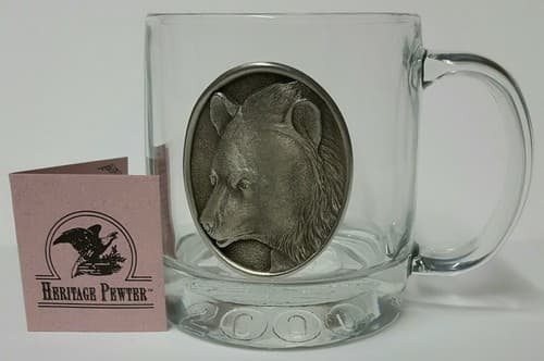 Wildlife Bear Buffalo Glass Clear Insulated Cup Mug Fine Heritage Pewter Gift - Thumbnail 8