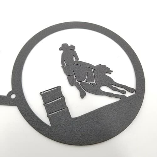 Female Cowgirl Barrel Racing Welcome Sign Metal Lodge Cabin Horse - Thumbnail 4