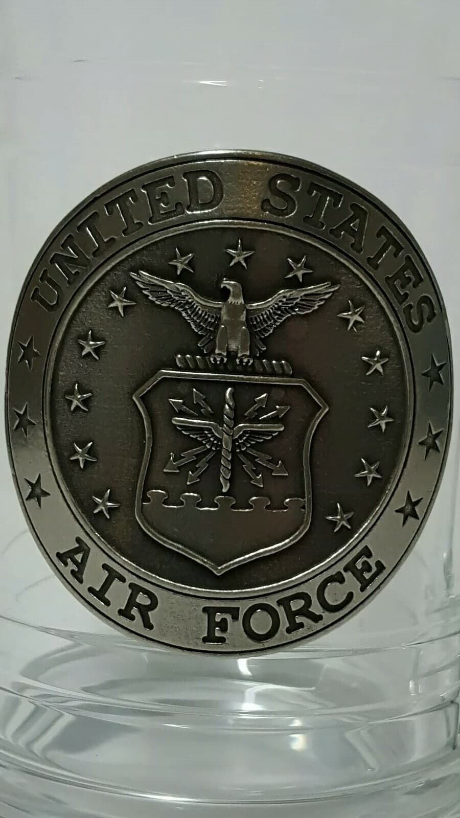 Navy Air Force 16oz Glass Clear Insulated Cup Mug Fine Heritage Pewter Gift - Thumbnail 8