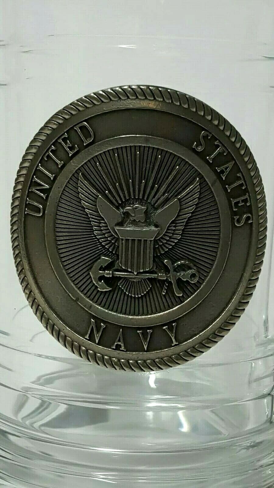 Navy Air Force 16oz Glass Clear Insulated Cup Mug Fine Heritage Pewter Gift - Thumbnail 3