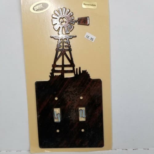 Lazart Windmill Reversible Double Light Switch Cover Plate Screws Included