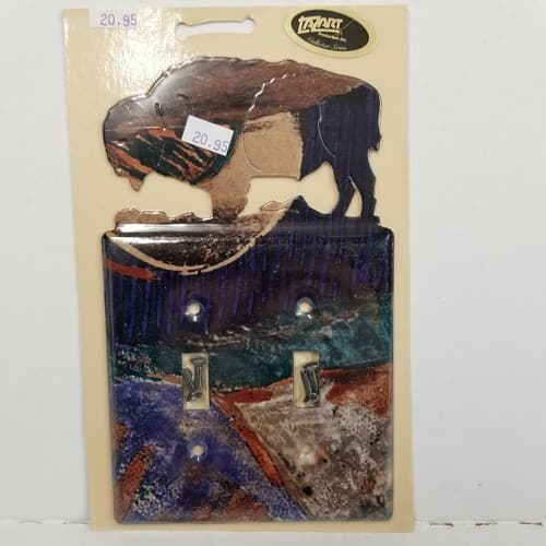 Lazart Buffalo Double Switch Plate Screws Included Home Decor Multicolor Wildlif