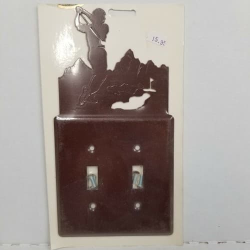 Lazart Golfer Golfing Double Switch Plate Screws Included Cabin Lodge Decor