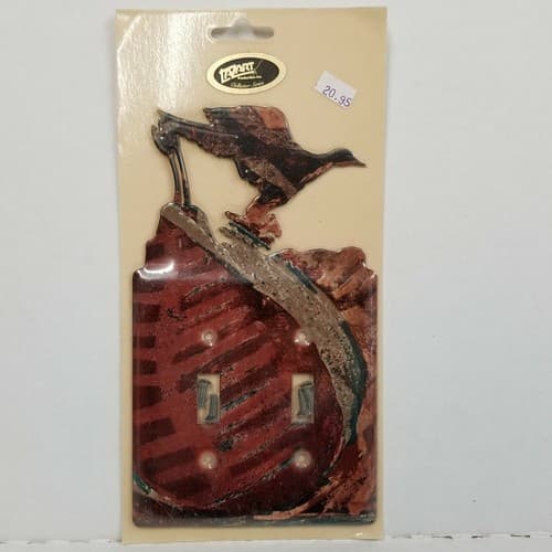 Lazart Bird/Pheasant Double Switch Plate Screws Included Home Decor Multicolor