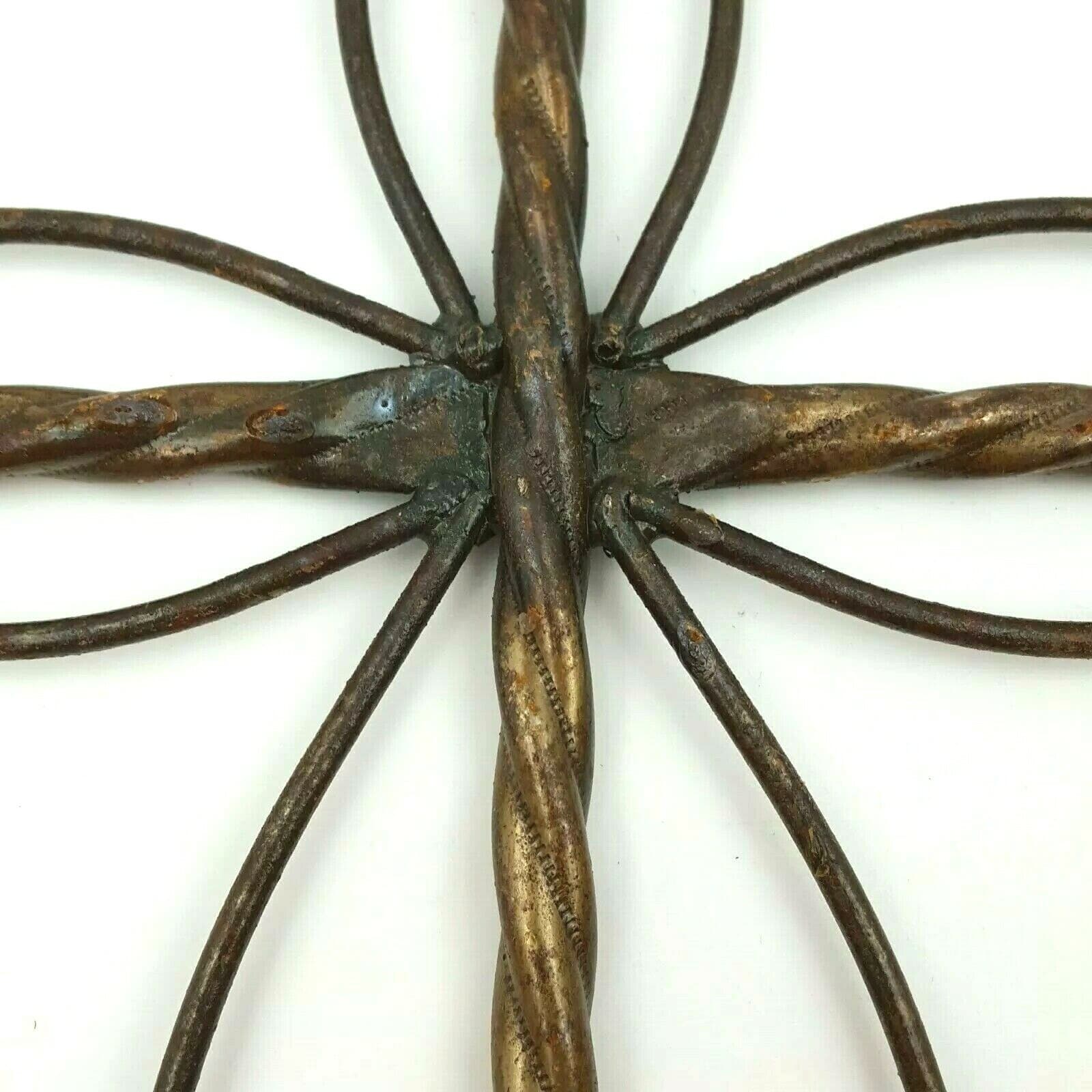 Metal Cross Home Decor Brown Wire Spiral Design Christian Prayer Wall Design - Thumbnail 2