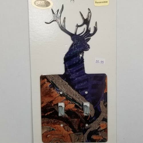 Wildlife Elk Head Double Switch Plate Screws Included Lazart Reversible - Thumbnail 7