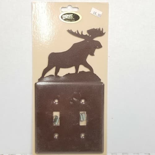 Lazart Wildlife Moose Double Switch Plate Screws Included Cabin Lodge Decor