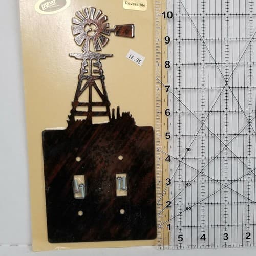 Lazart Windmill Reversible Double Light Switch Cover Plate Screws Included - Thumbnail 6