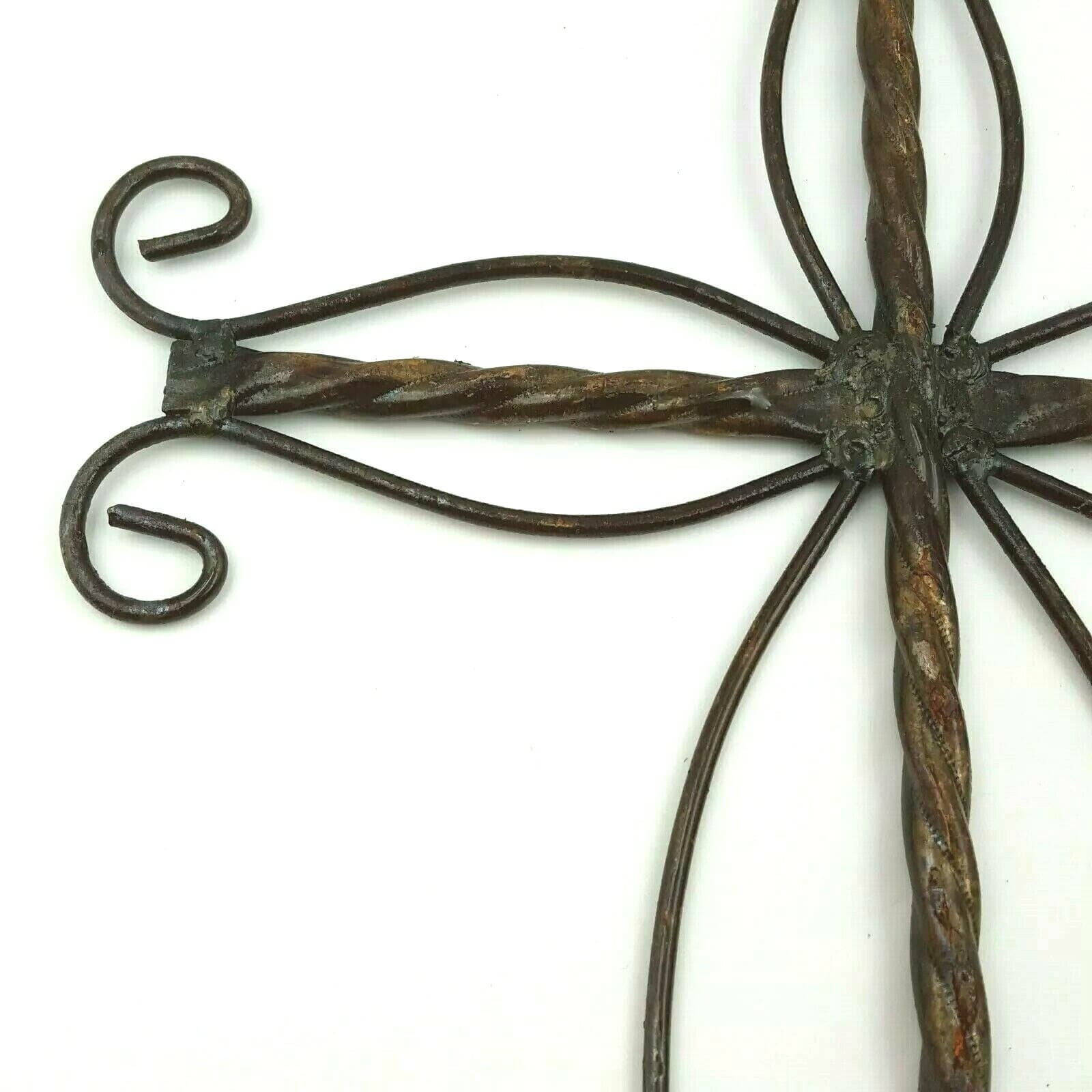 Metal Cross Home Decor Brown Wire Spiral Design Christian Prayer Wall Design - Thumbnail 6
