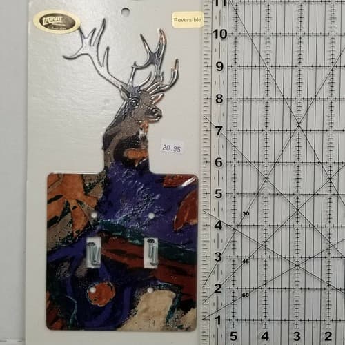 Wildlife Elk Head Double Switch Plate Screws Included Lazart Reversible - Thumbnail 6