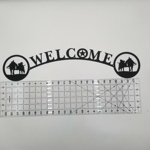 Running Horse Welcome Sign Metal Lodge Cabin Home Decor Ranch - Thumbnail 2