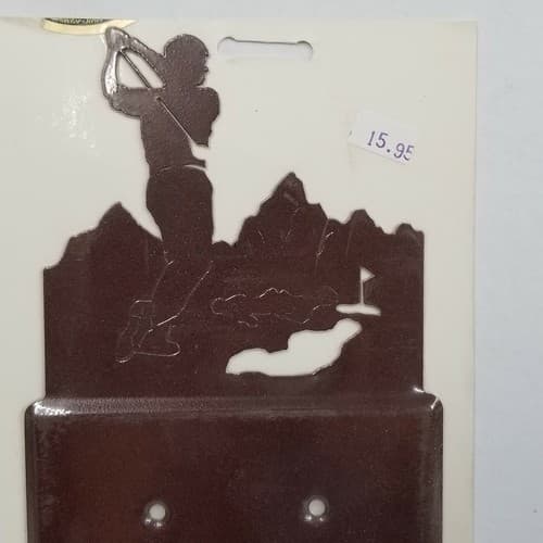 Lazart Golfer Golfing Double Switch Plate Screws Included Cabin Lodge Decor - Thumbnail 2
