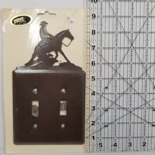 Lazart Horse & Rider Double Switch Plate Screws Included Cabin Lodge Decor - Thumbnail 5