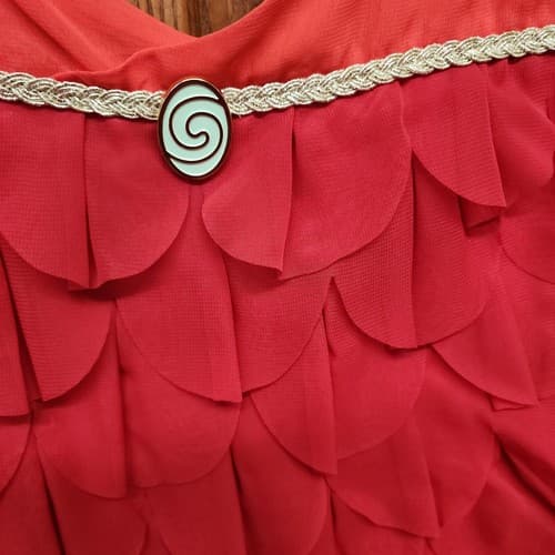 Disney Moana Girls A-Line Sleeveless Ruffle Dress, Red, Size 13 - Thumbnail 4