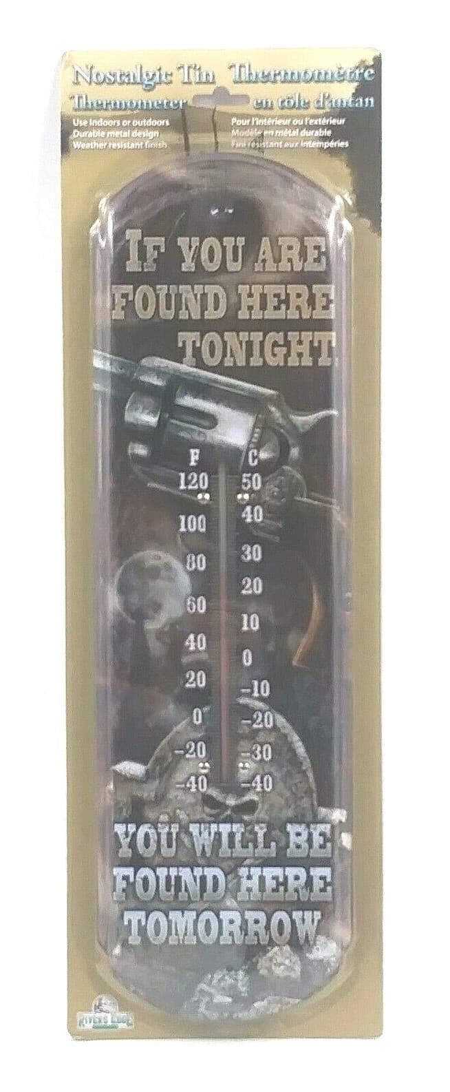 River's Edge Products Thermometer New Metal 17" Indoor Outdoor Tin Metal