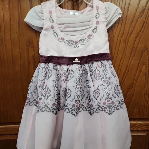 Disney Sleeping Beauty Girls Adaptive Party Dress Ruched Neckline, Pink, Small