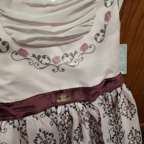 Disney Sleeping Beauty Girls Adaptive Party Dress Ruched Neckline, Pink, Large - Thumbnail 3