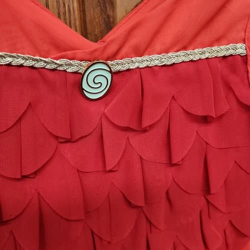 Disney Moana Girls A-Line Sleeveless Ruffle Dress, Red, 5-6 - Thumbnail 4