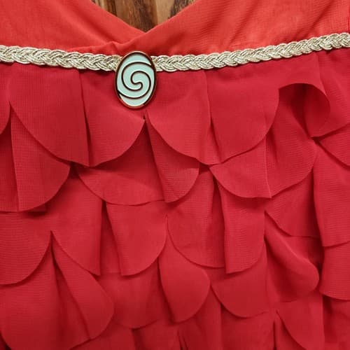 Disney Moana Girls A-Line Sleeveless Ruffle Dress, Red, 7-8 - Thumbnail 4