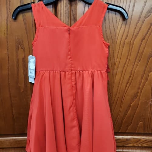 Disney Moana Girls A-Line Sleeveless Ruffle Dress, Red, 5-6 - Thumbnail 6