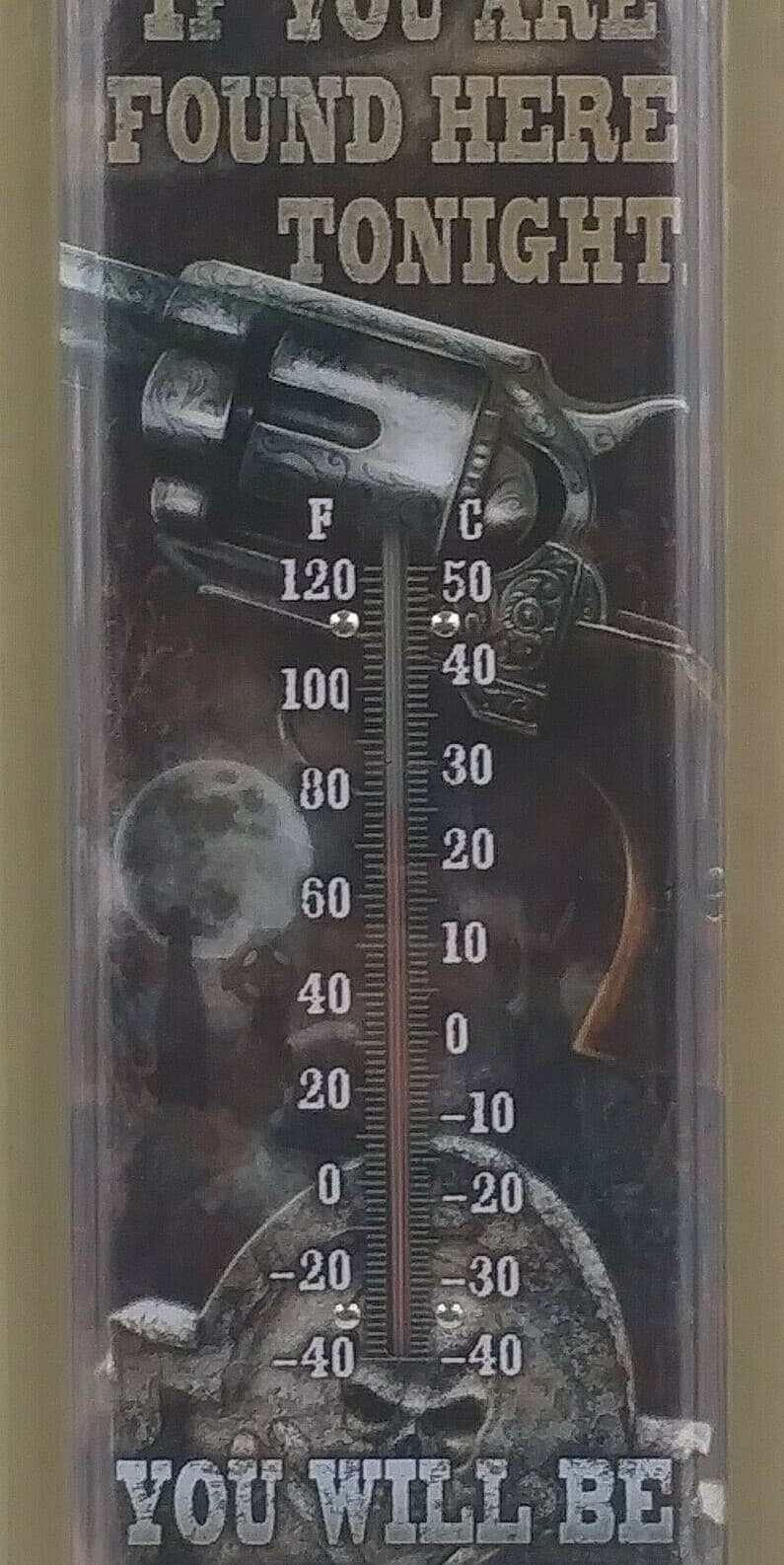 River's Edge Products Thermometer New Metal 17" Indoor Outdoor Tin Metal - Thumbnail 2
