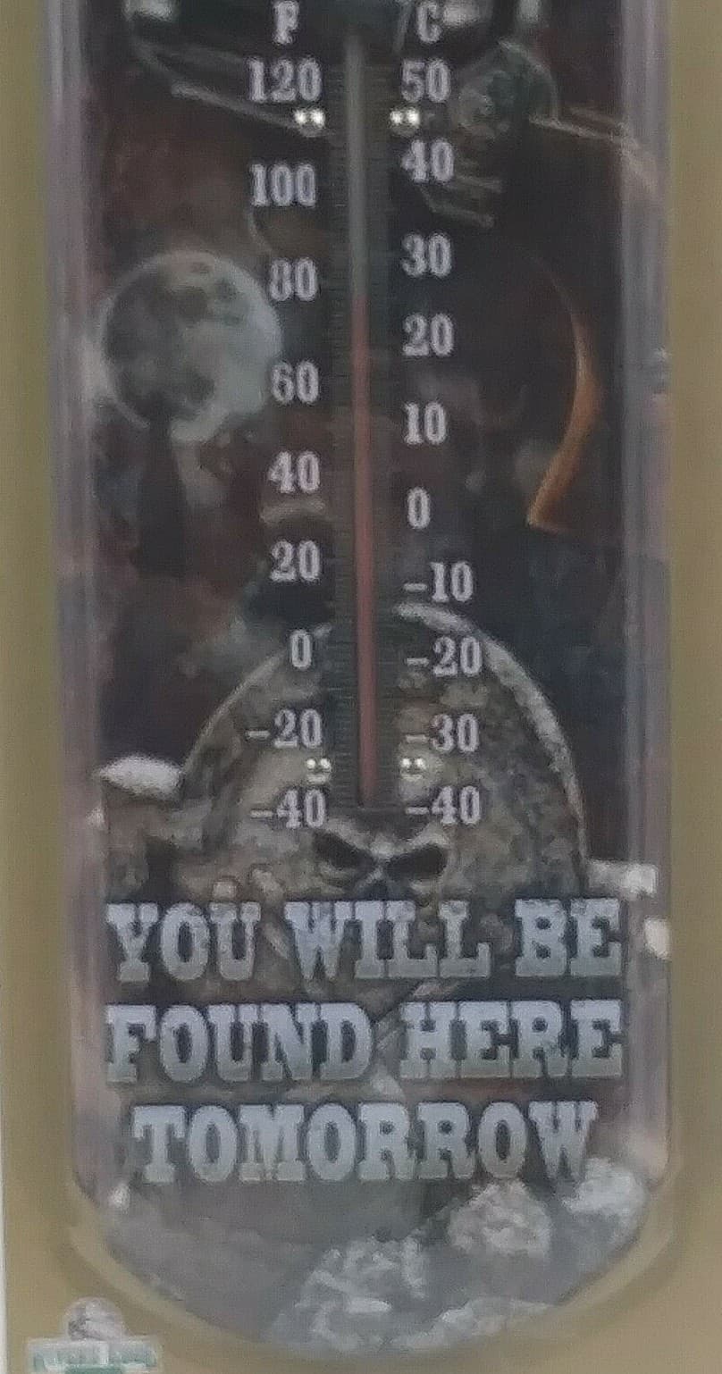 River's Edge Products Thermometer New Metal 17" Indoor Outdoor Tin Metal - Thumbnail 3