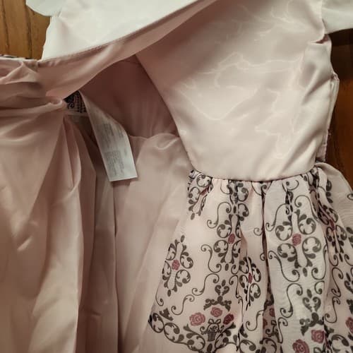 Disney Sleeping Beauty Girls Adaptive Party Dress Ruched Neckline, Pink, X-Small - Thumbnail 7