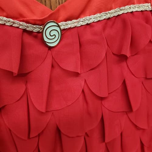 Disney Moana Girls A-Line Sleeveless Ruffle Dress, Red, 11-12 - Thumbnail 4