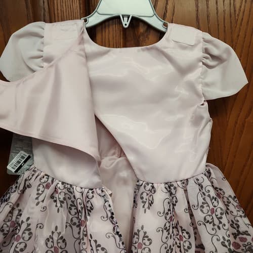 Disney Sleeping Beauty Girls Adaptive Party Dress Ruched Neckline, Pink, X-Small - Thumbnail 8