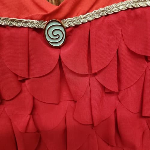 Disney Moana Girls A-Line Sleeveless Ruffle Dress, Red, 9-10 - Thumbnail 4