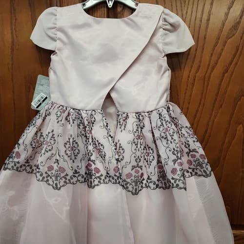Disney Sleeping Beauty Girls Adaptive Party Dress Ruched Neckline, Pink, X-Small - Thumbnail 6