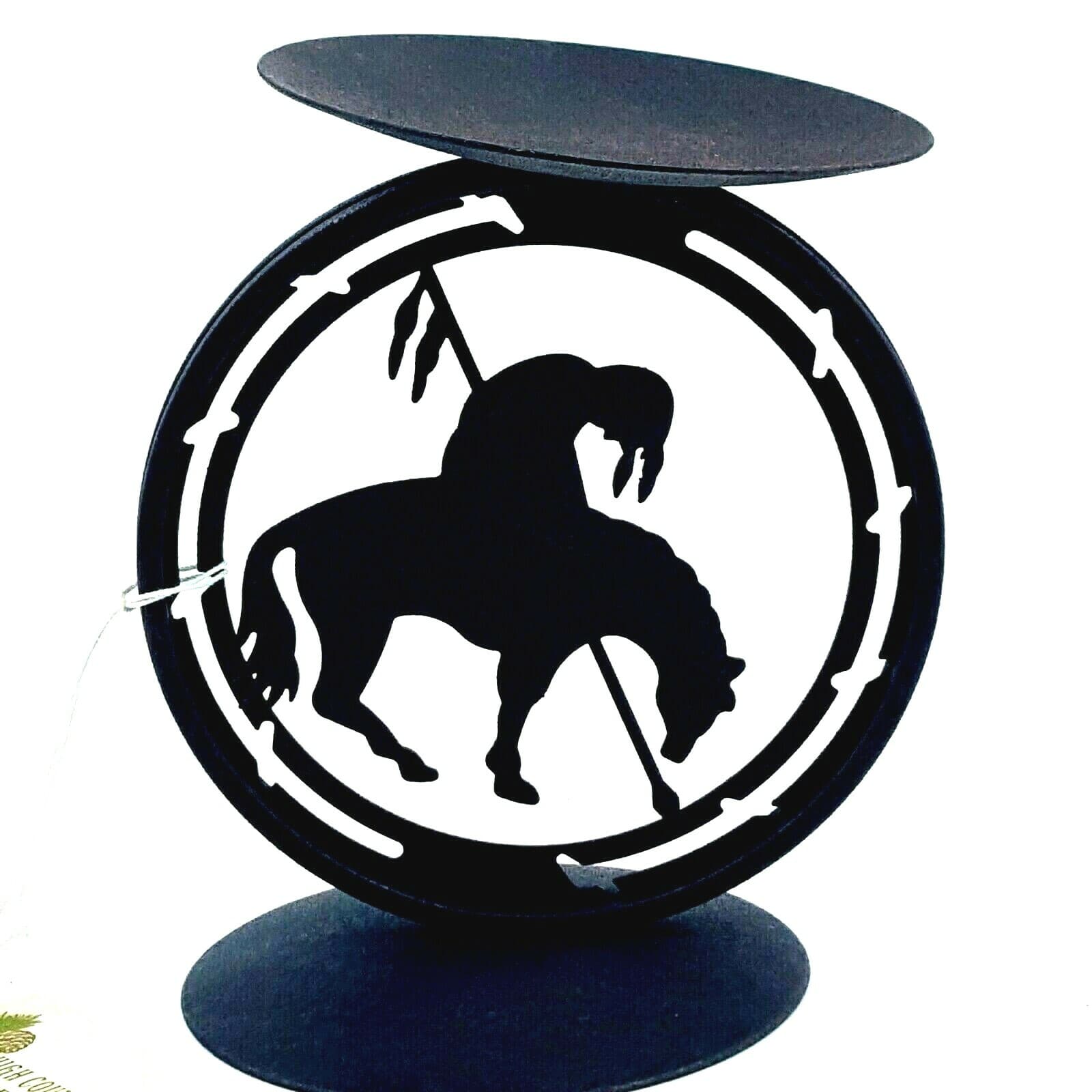 Gift Rustic Home Decor End Of The Trail Candle Holder Horse Dennis East