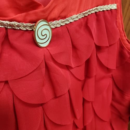 Size XL Adaptive Special Needs Disney Moana Girls A-Line Ruffle Dress, Red - Thumbnail 4