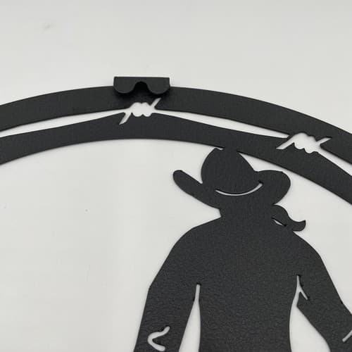Cowgirl With Little Cowgirl - Black Metal Sign - Western Decor Wall Hanging - Thumbnail 6