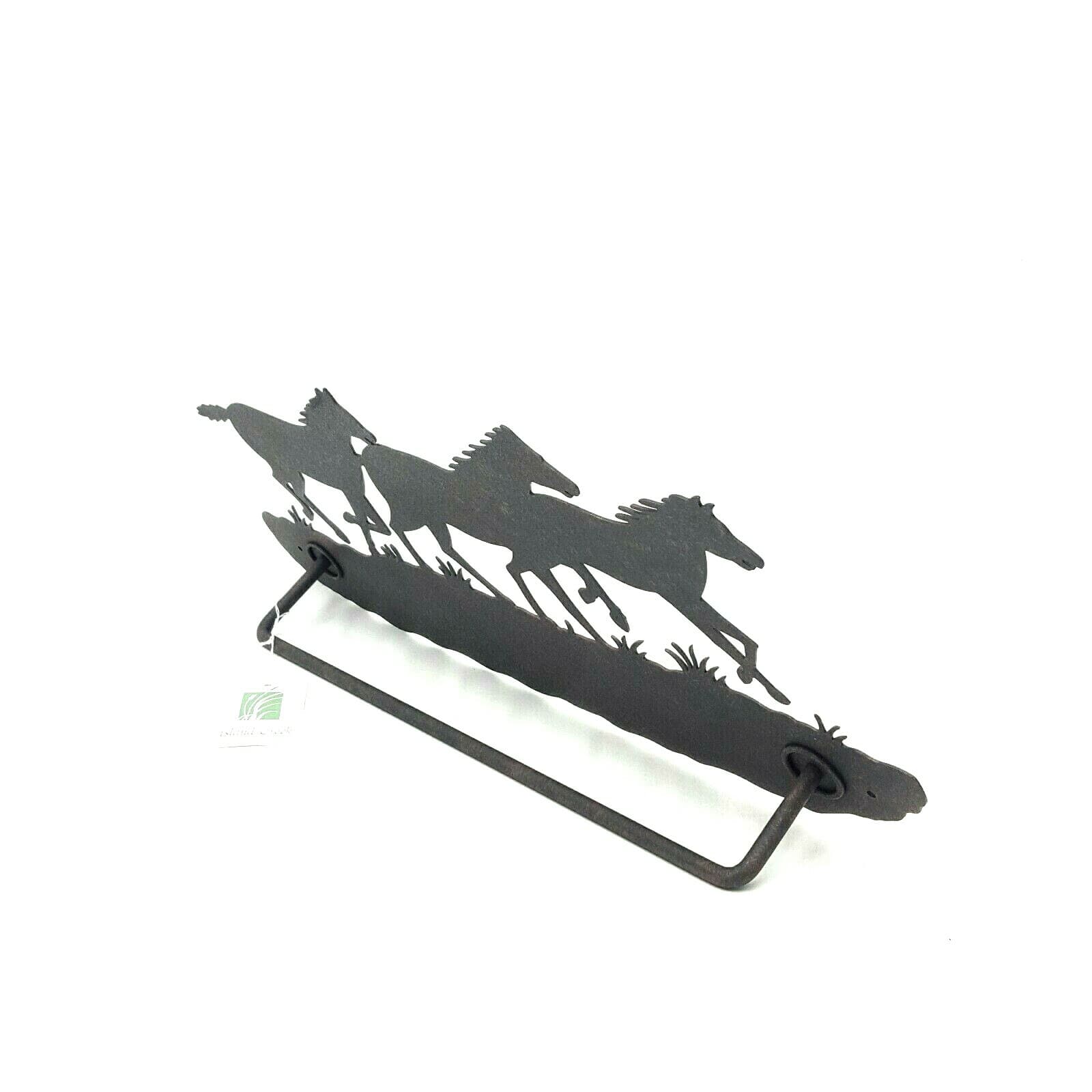 Rustic Home Decor 18" Mustang Towel Bar Cabin Ranching Dennis East Metal - Thumbnail 3