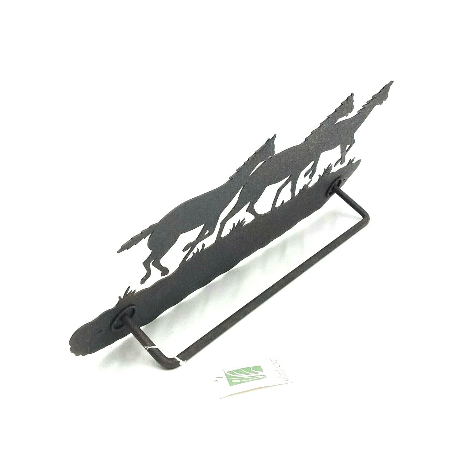 Rustic Home Decor 18" Mustang Towel Bar Cabin Ranching Dennis East Metal - Thumbnail 4