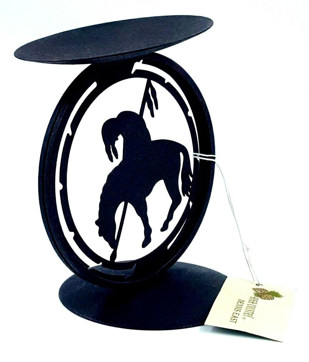 Gift Rustic Home Decor End Of The Trail Candle Holder Horse Dennis East - Thumbnail 2