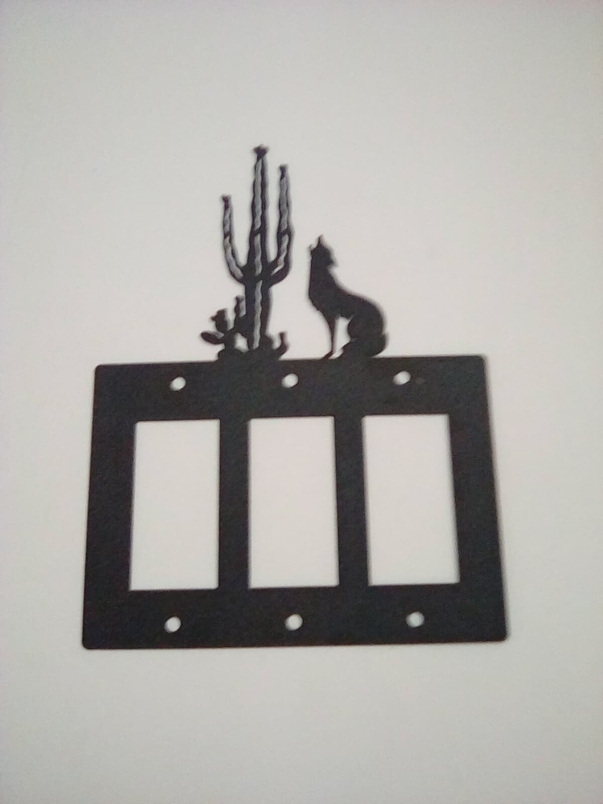 Triple Toggle Outlet Cover Coyote Cactus County Ranch Lodge Cabin Rustic New
