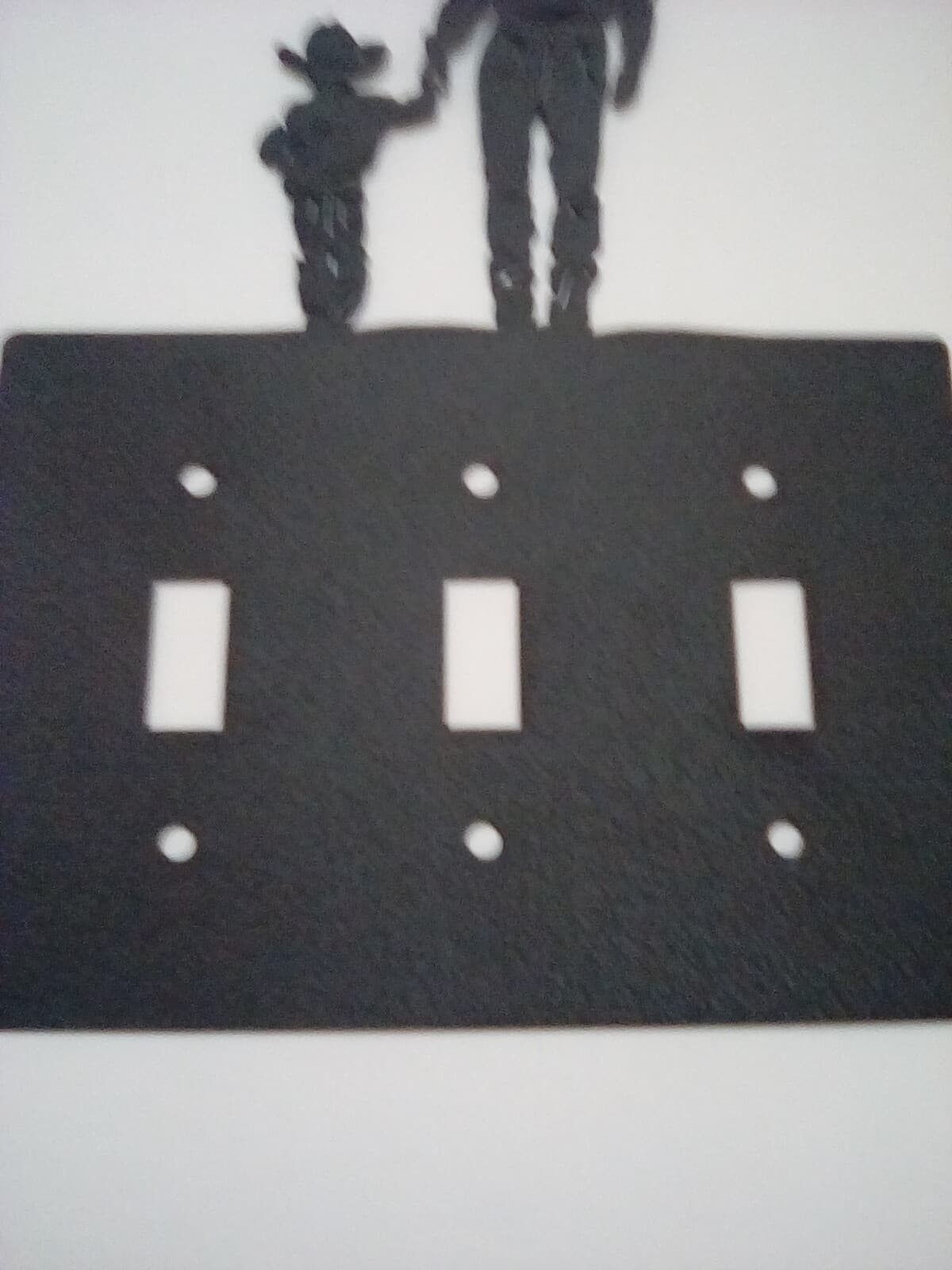 Triple Switch Plate Cover Cowboy Son Walking Hand In Hand Met New Ranch Cabin - Thumbnail 7