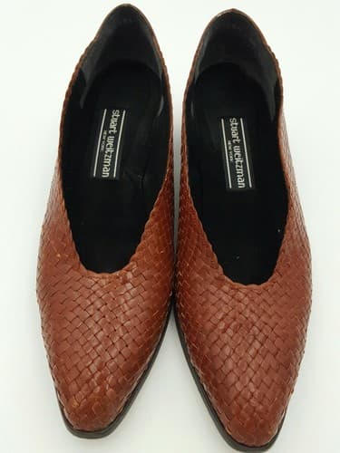 Stuart Size 8.5 AA Extra Narrow Low Heel Pumps Leather Carmel Brown Size 8.5 AA - Thumbnail 2