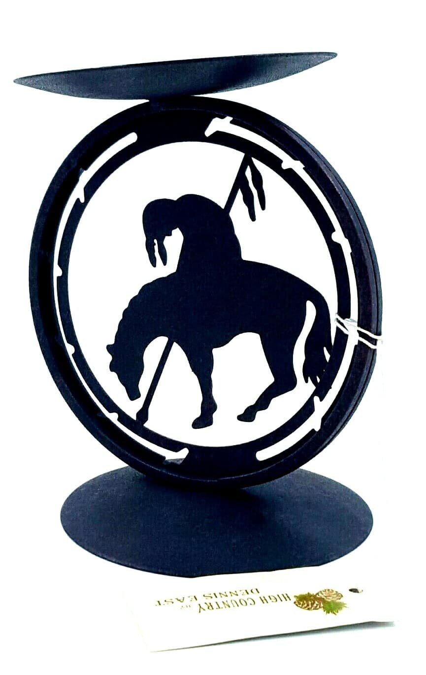 Gift Rustic Home Decor End Of The Trail Candle Holder Horse Dennis East - Thumbnail 3
