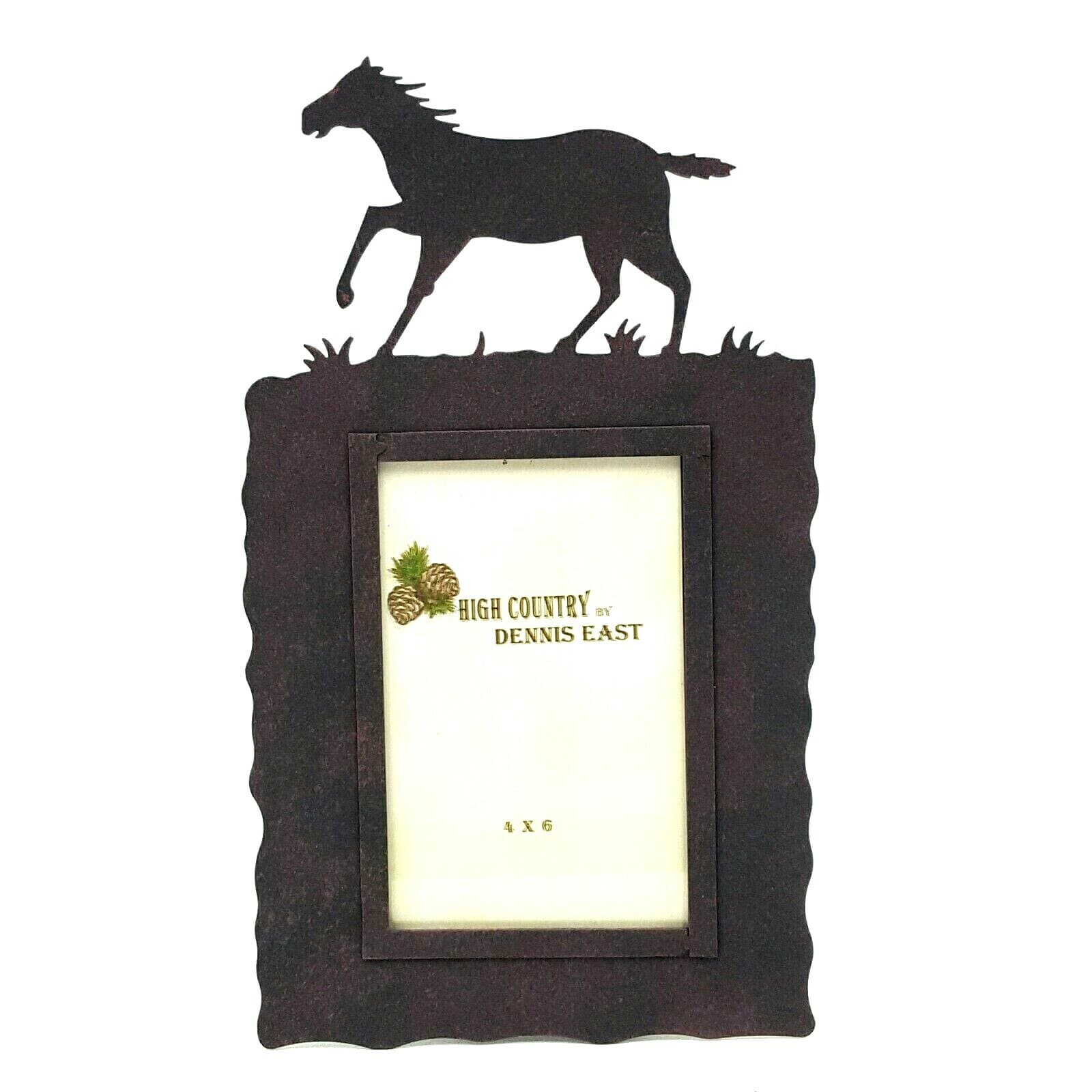 Rustic Home Decor Horse 4x6 Picture Frame Lodge Ranching Dennis East Metal - Thumbnail 12