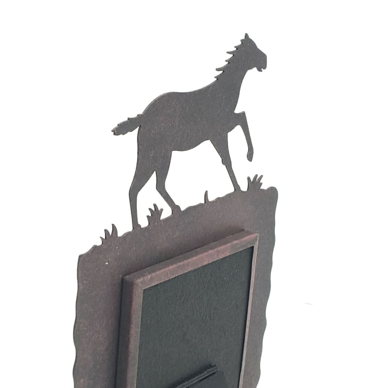 Rustic Home Decor Horse 4x6 Picture Frame Lodge Ranching Dennis East Metal - Thumbnail 4