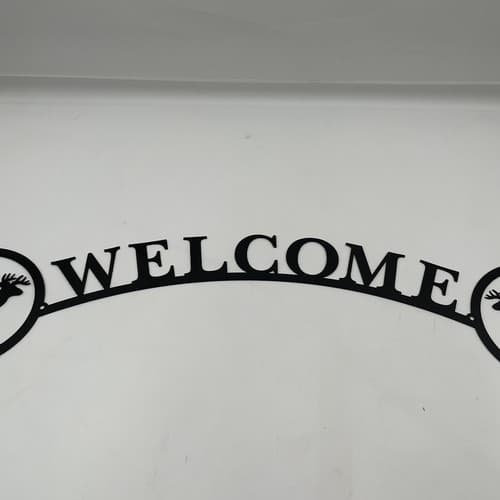 Mule Deer Welcome Sign Metal Lodge Cabin Home Decor Ranch - Thumbnail 6