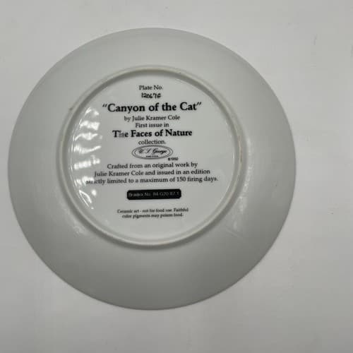 JULIE KRAMER COLE - THE FACES OF NATURE - CANYON OF THE CAT COLLECTOR PLATE - Thumbnail 3