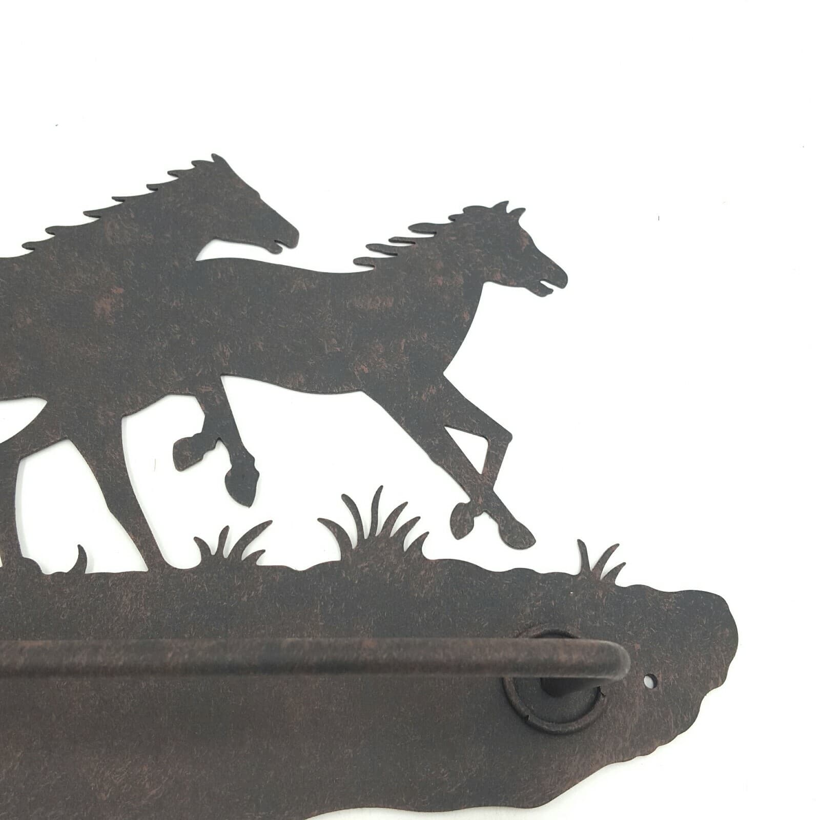 Rustic Home Decor 18" Mustang Towel Bar Cabin Ranching Dennis East Metal - Thumbnail 7
