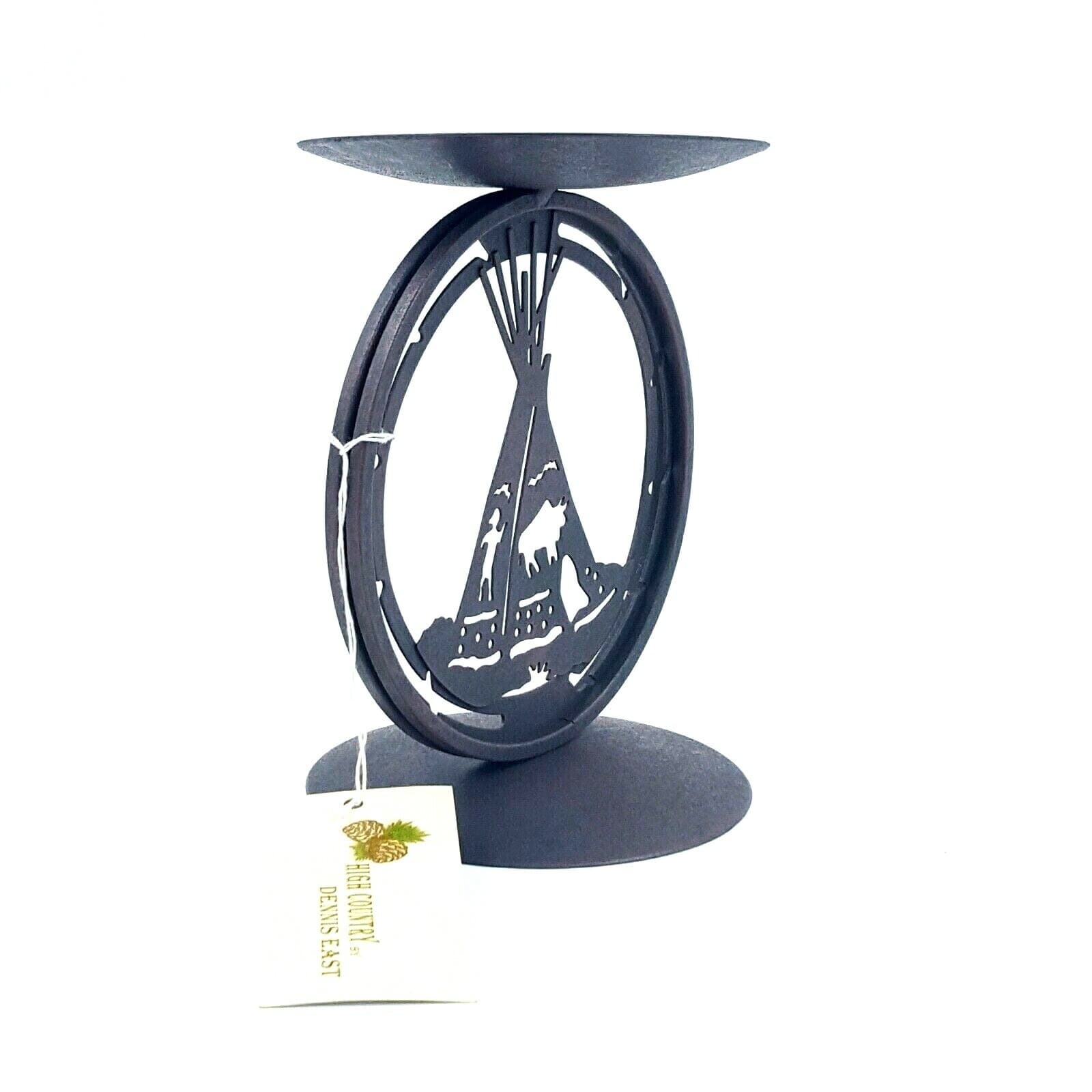 Gift Rustic Home Decor Tepee Candle Holder Horse High Country Dennis East Round - Thumbnail 3