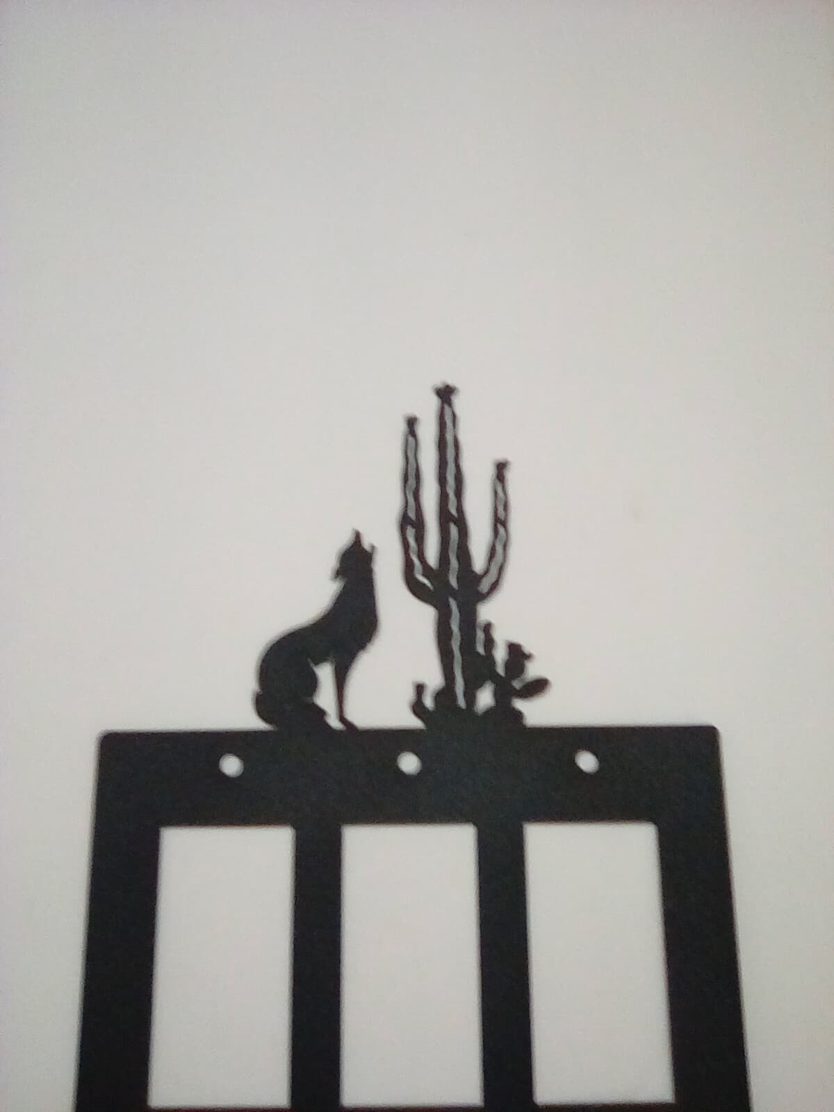 Triple Toggle Outlet Cover Coyote Cactus County Ranch Lodge Cabin Rustic New - Thumbnail 6